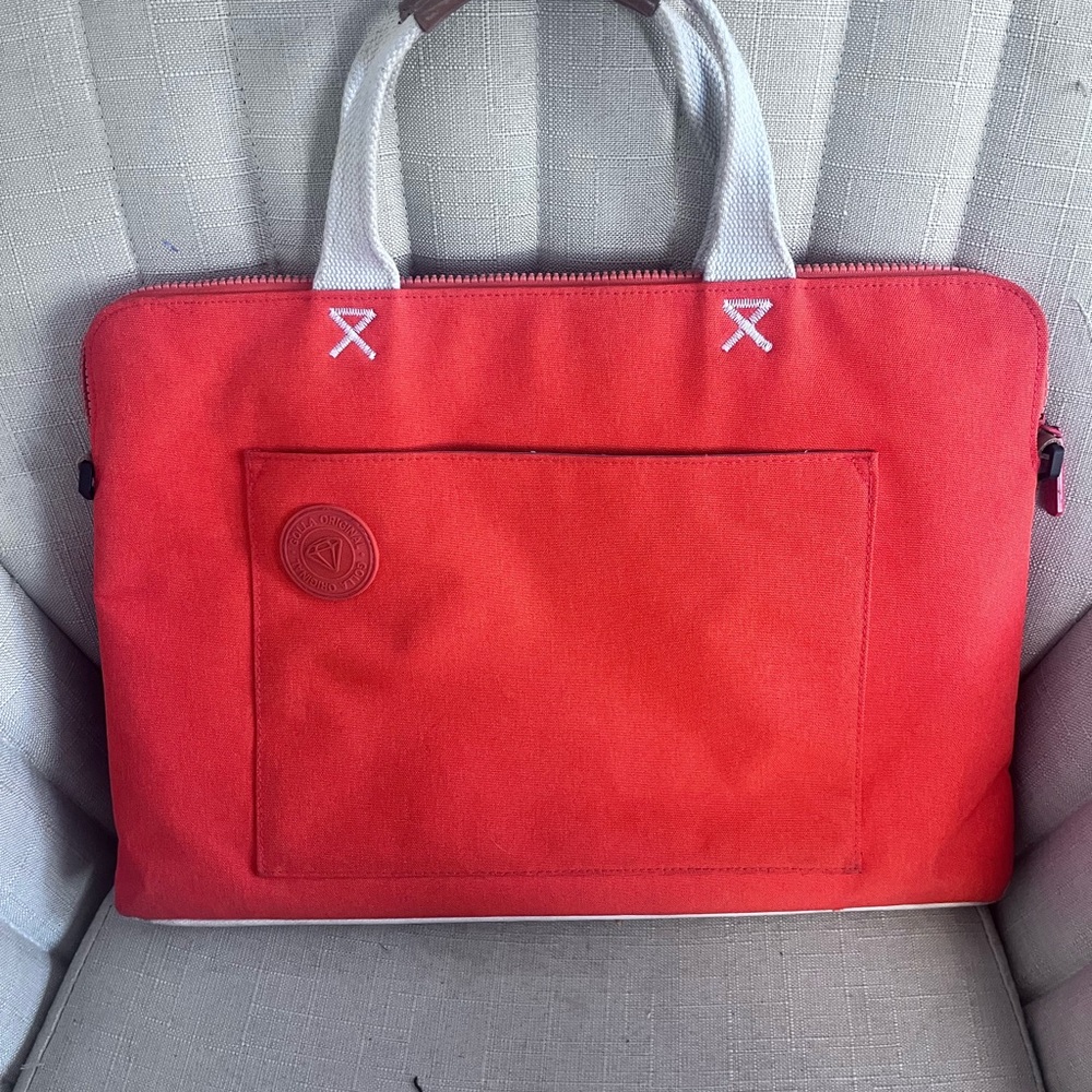 Orange Canvas Laptop Bag